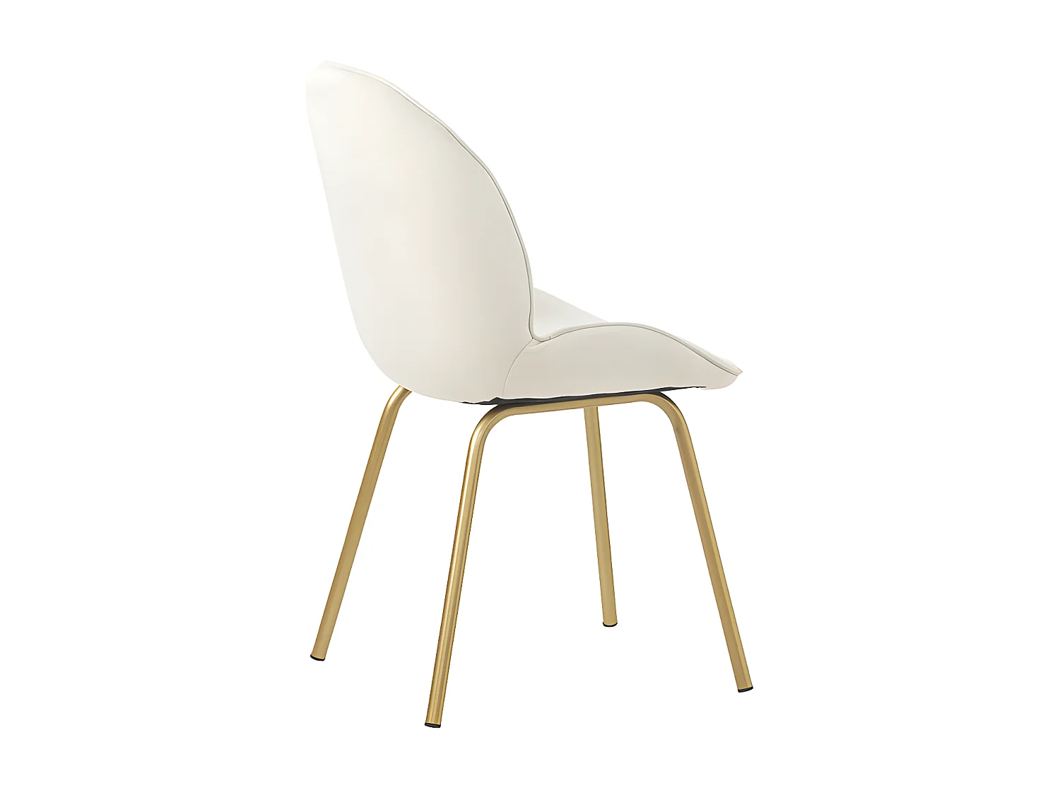 Set van 2 kuipstoelen bekleed met fluweel - metalen structuur - Wit