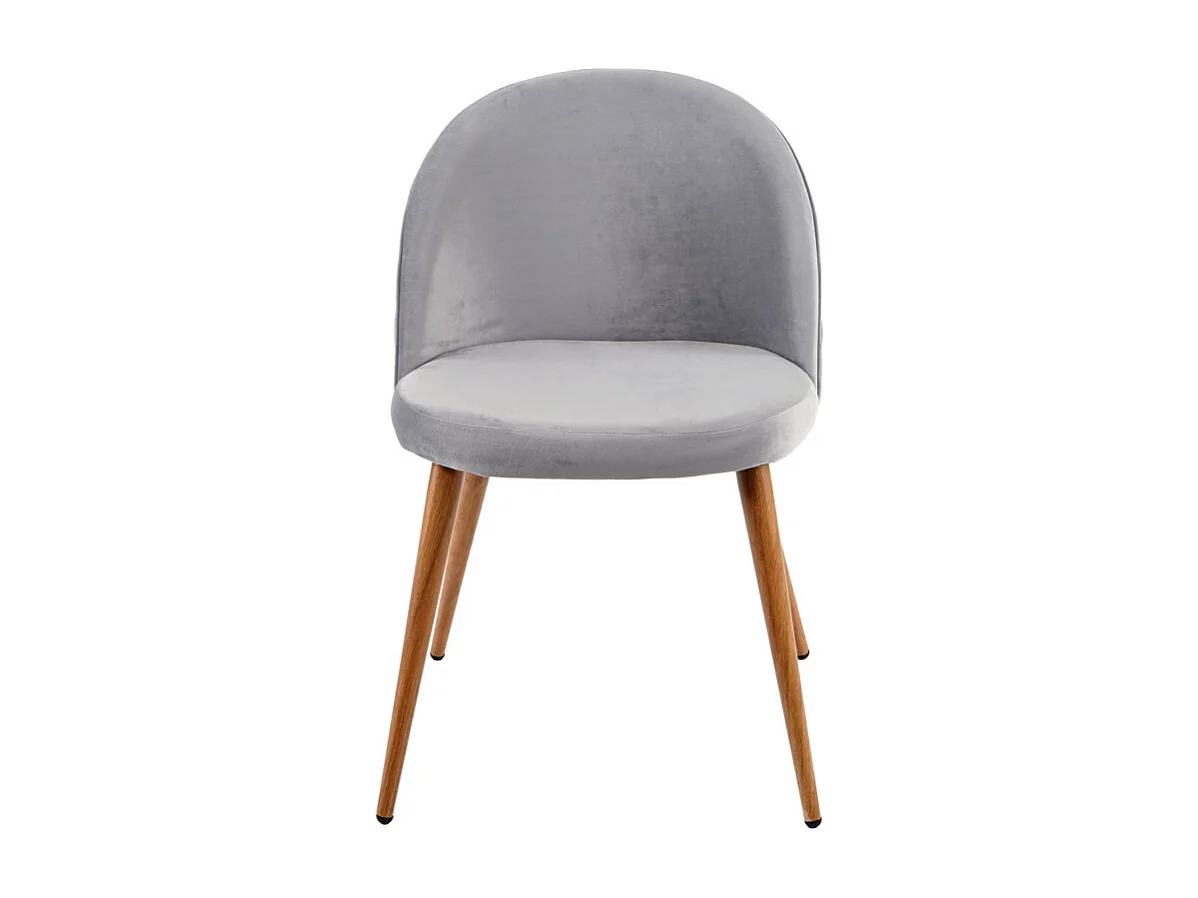 2x chaise de salle à manger HWC-D53, fauteuil, style rétro années 50, en velours - gris clair