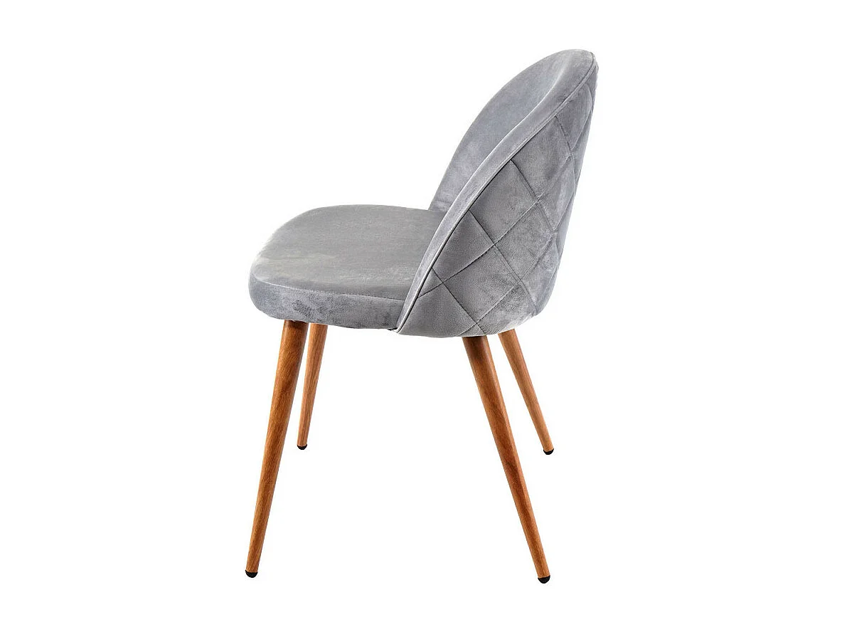 2x chaise de salle à manger HWC-D53, fauteuil, style rétro années 50, en velours - gris clair
