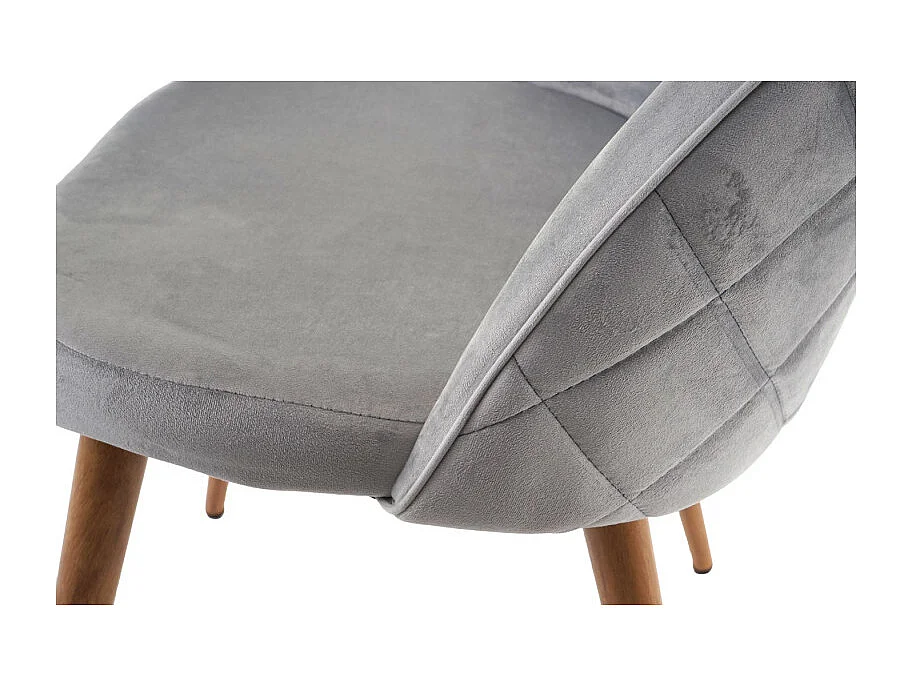 2x chaise de salle à manger HWC-D53, fauteuil, style rétro années 50, en velours - gris clair