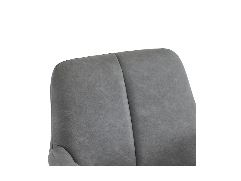 Lot de 6 Chaises cantilever recouvertes de similicuir - avec pieds en métal - Gris