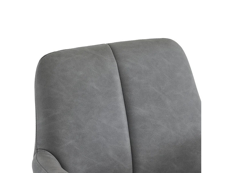 Lot de 2 Chaises cantilever recouvertes de similicuir - avec pieds en métal - Gris