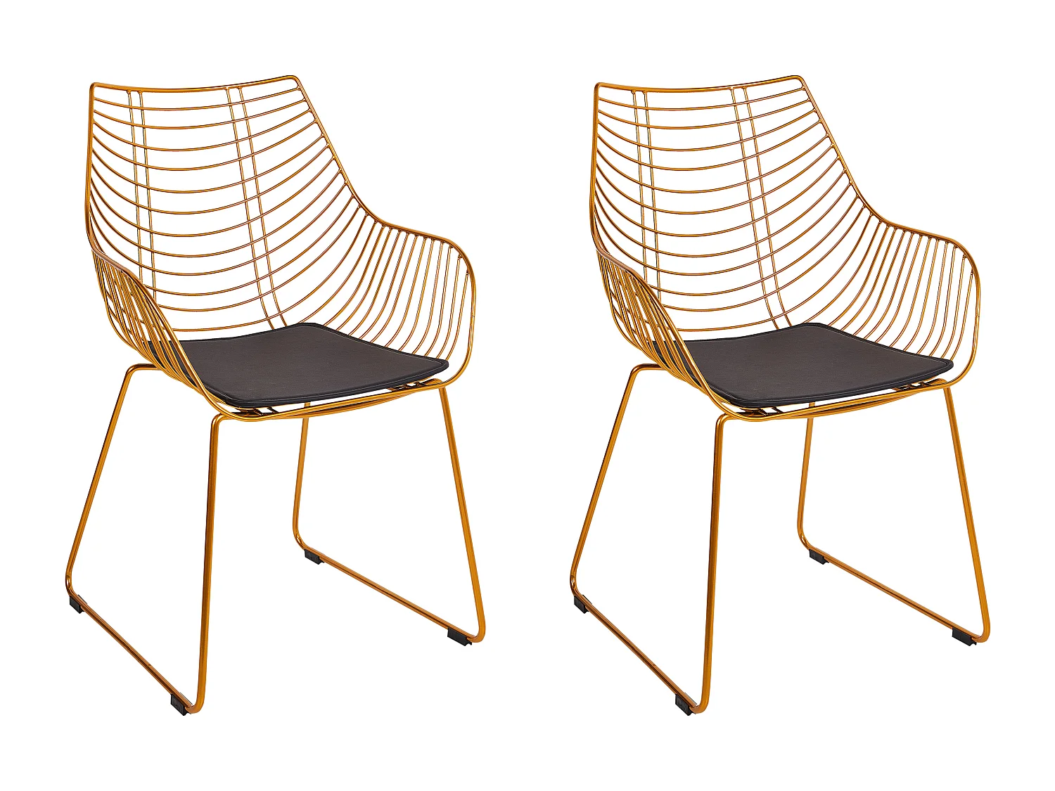 Set van 2 eetkamerstoelen ANNAPOLIS Metaal Goud