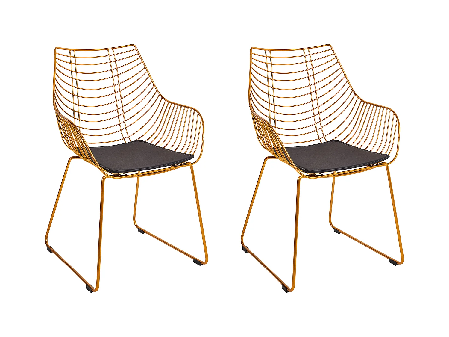 Lot de 2 chaises de salle à manger ANNAPOLIS Métal Doré
