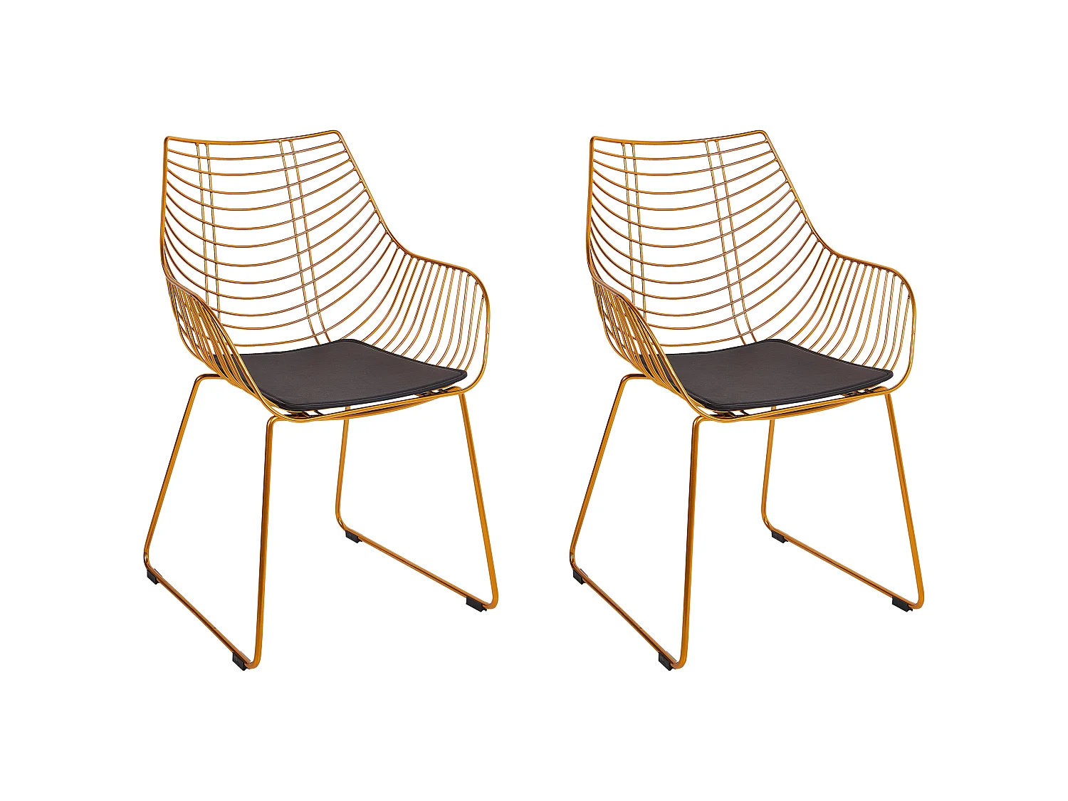 Set van 2 eetkamerstoelen ANNAPOLIS Metaal Goud