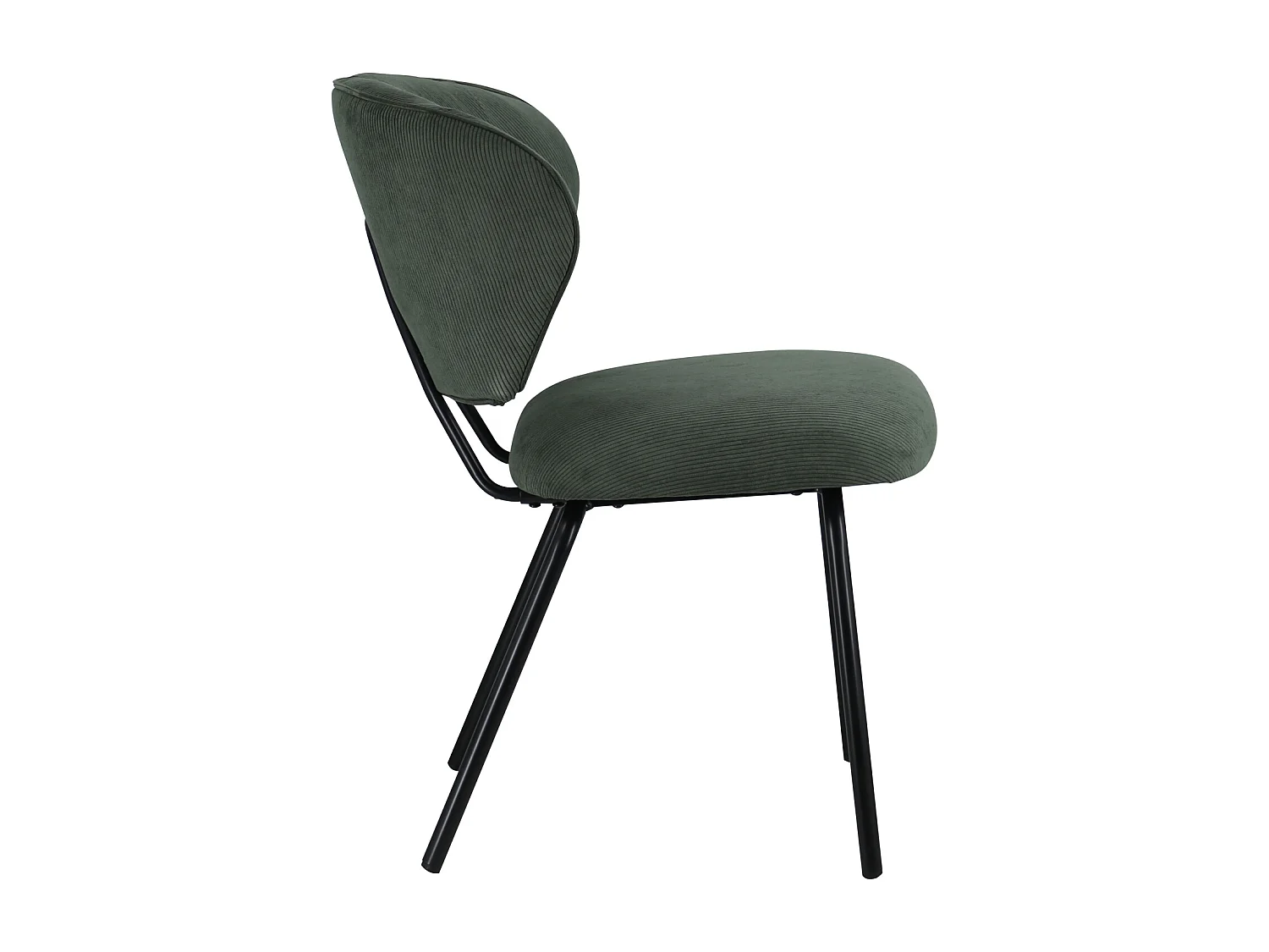 Set van 2 NILSA groene ribfluwelen stoelen