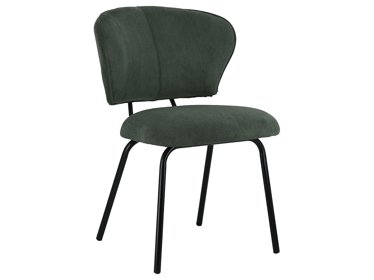 Set van 2 NILSA groene ribfluwelen stoelen