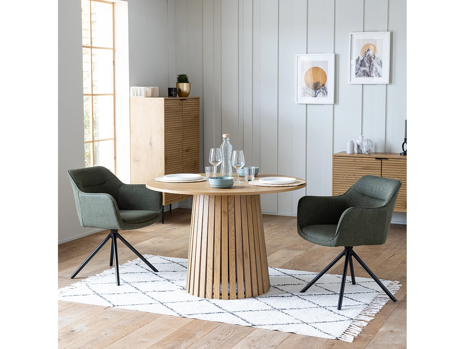 Set van 2 groene stoffen stoelen DANNA