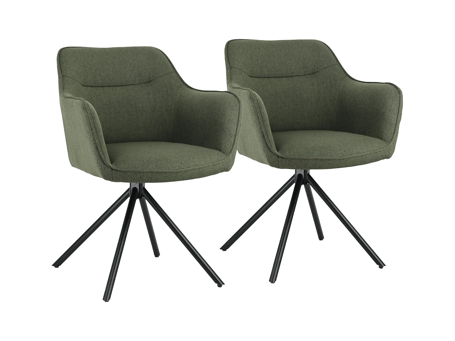 Lot de 2 chaises en tissu vert DANNA - HAPPY GARDEN
