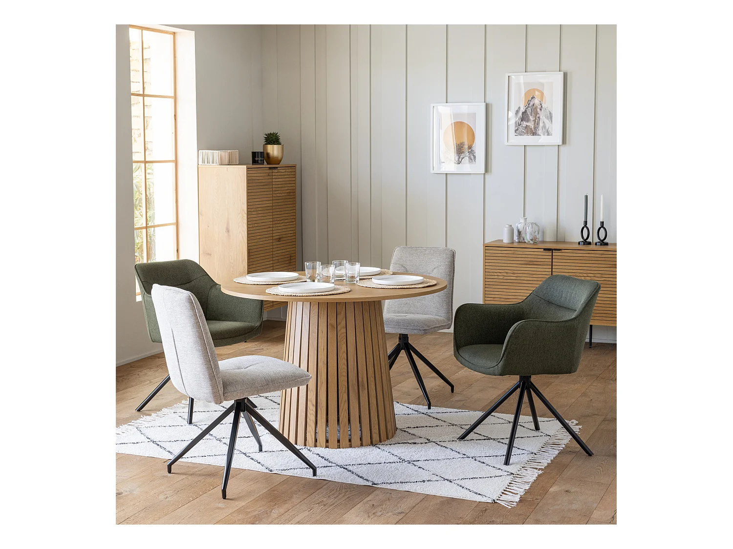 Set van 2 groene stoffen stoelen DANNA