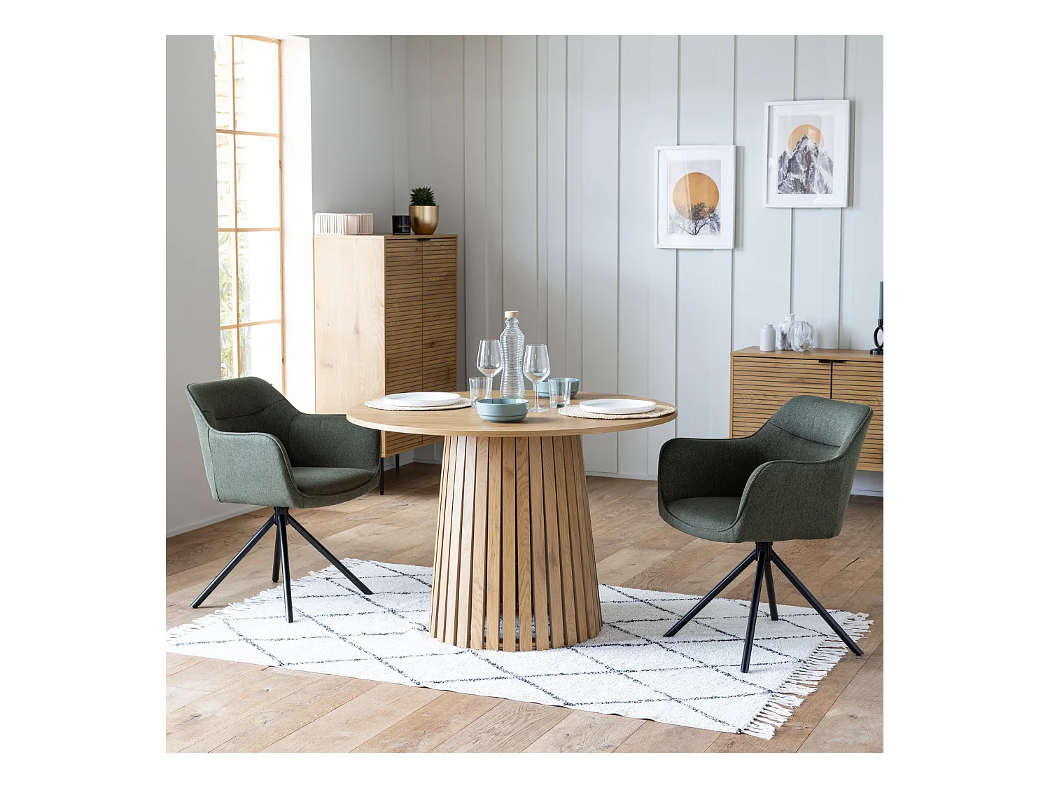 Set van 2 groene stoffen stoelen DANNA