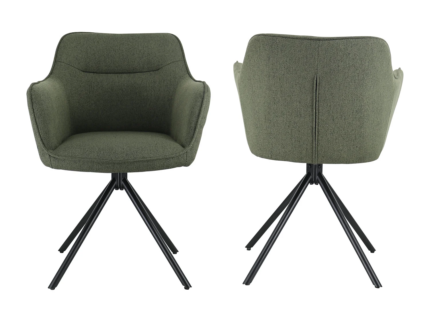 Lot de 2 chaises en tissu vert DANNA - HAPPY GARDEN