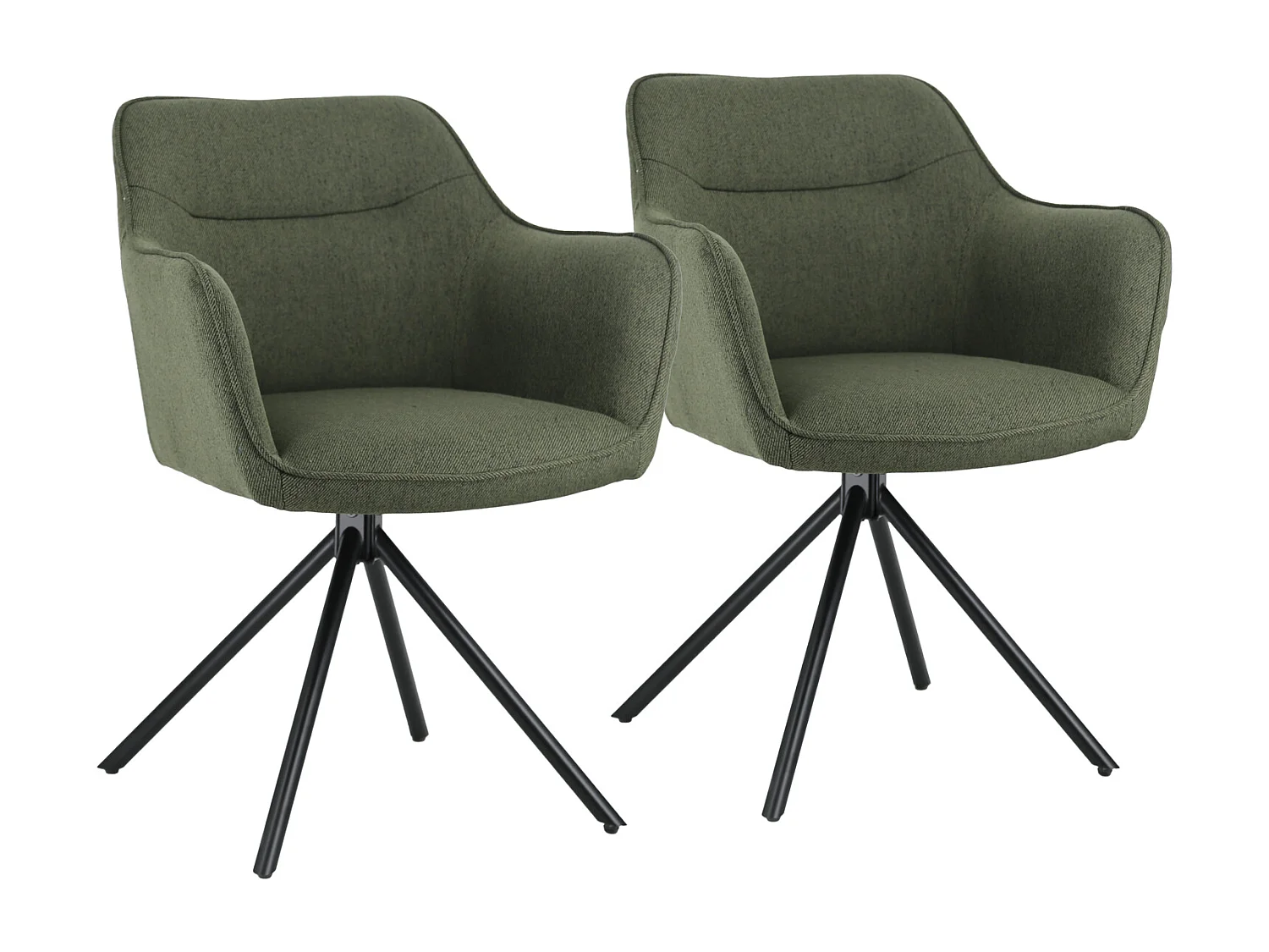 Lot de 2 chaises en tissu vert DANNA - HAPPY GARDEN