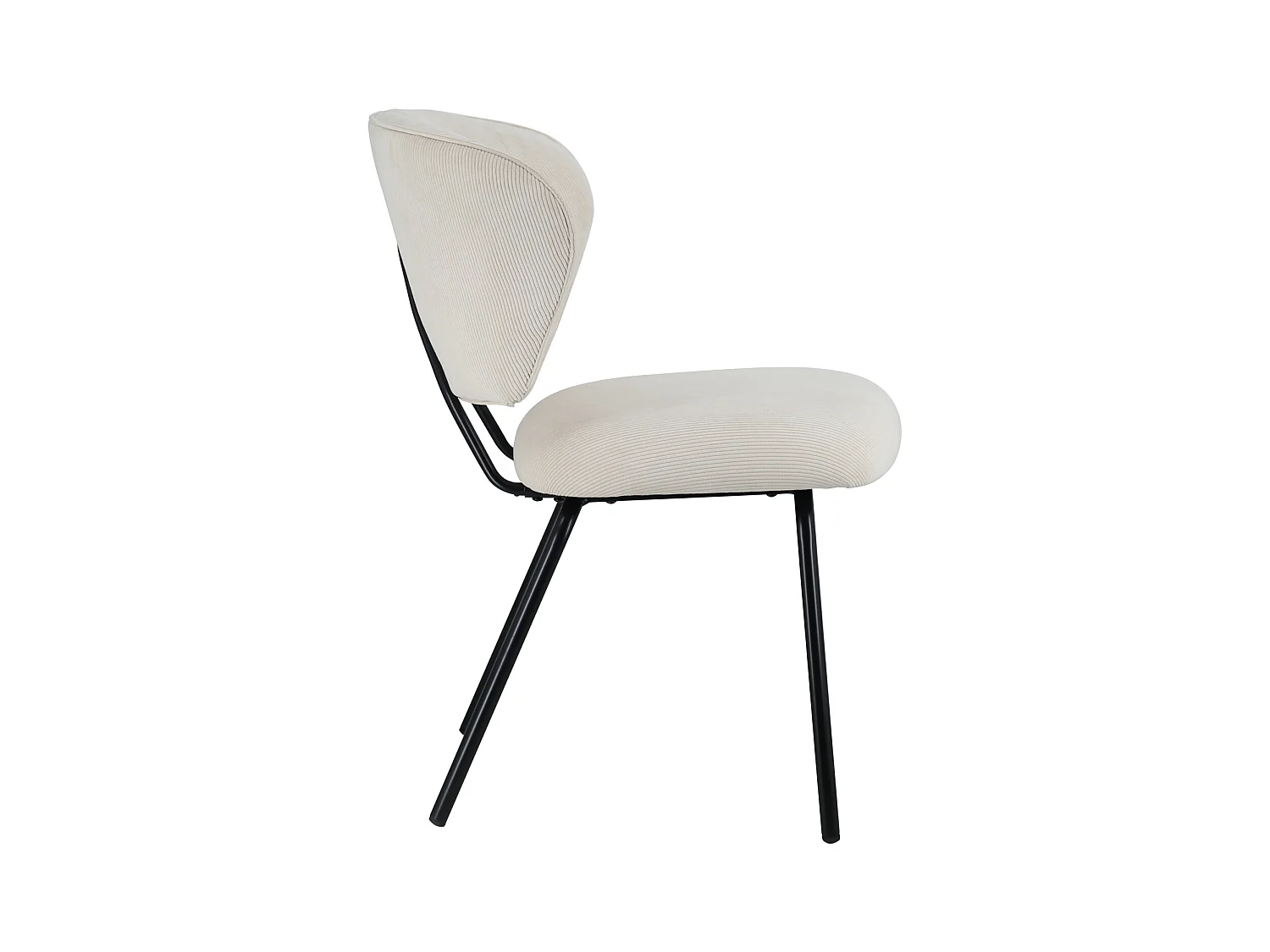 Lot de 2 chaises en velours côtelé beige NILSA - HAPPY GARDEN