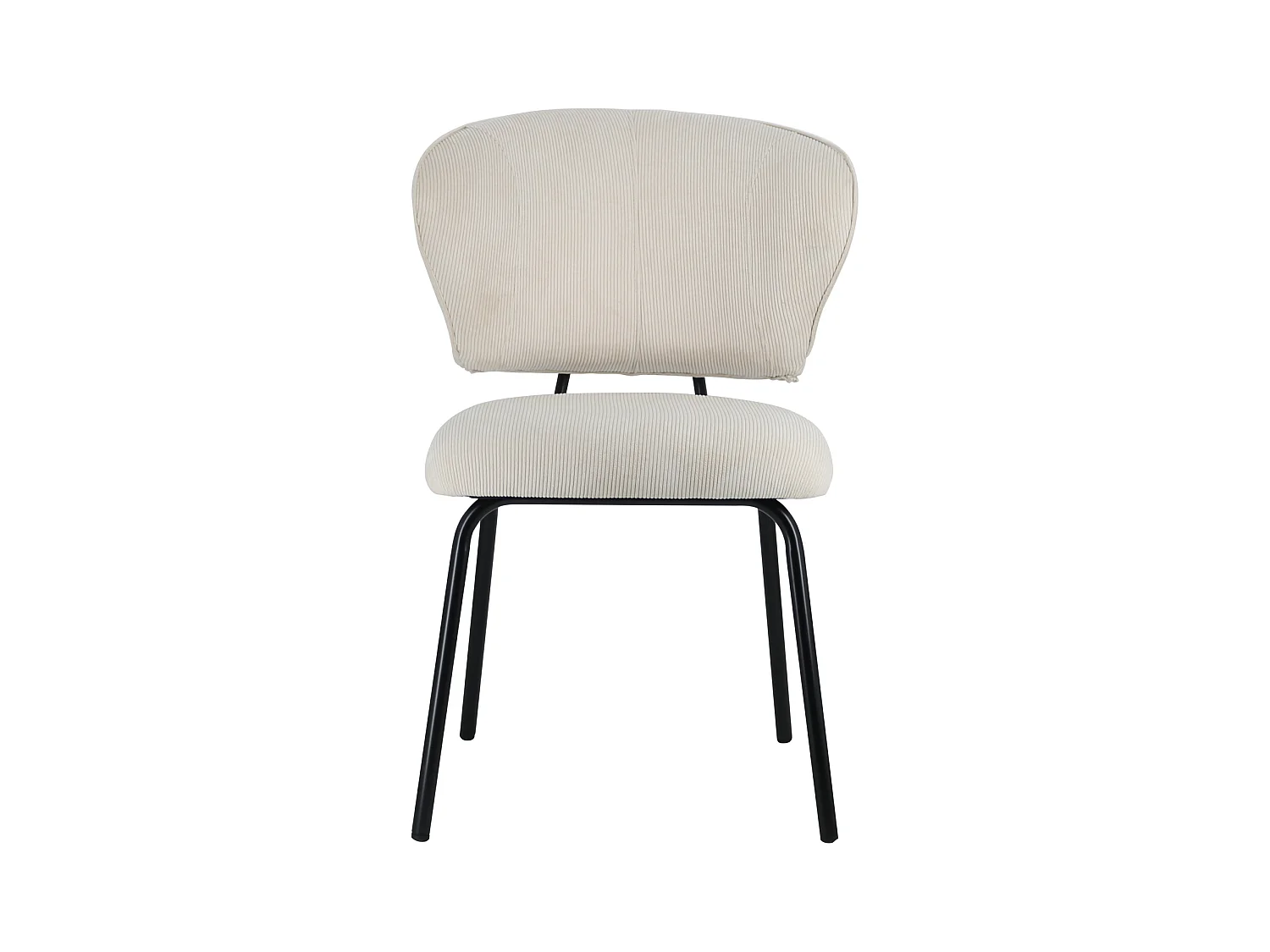 Lot de 2 chaises en velours côtelé beige NILSA - HAPPY GARDEN