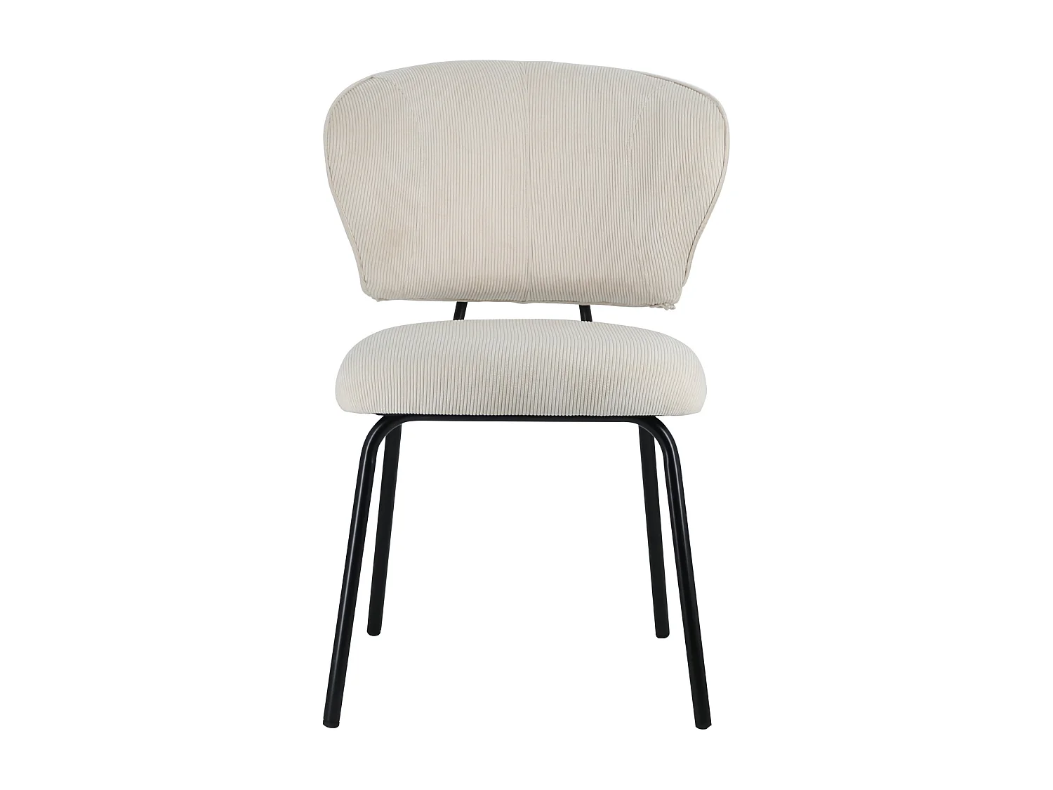 Set van 2 NILSA beige ribfluwelen stoelen