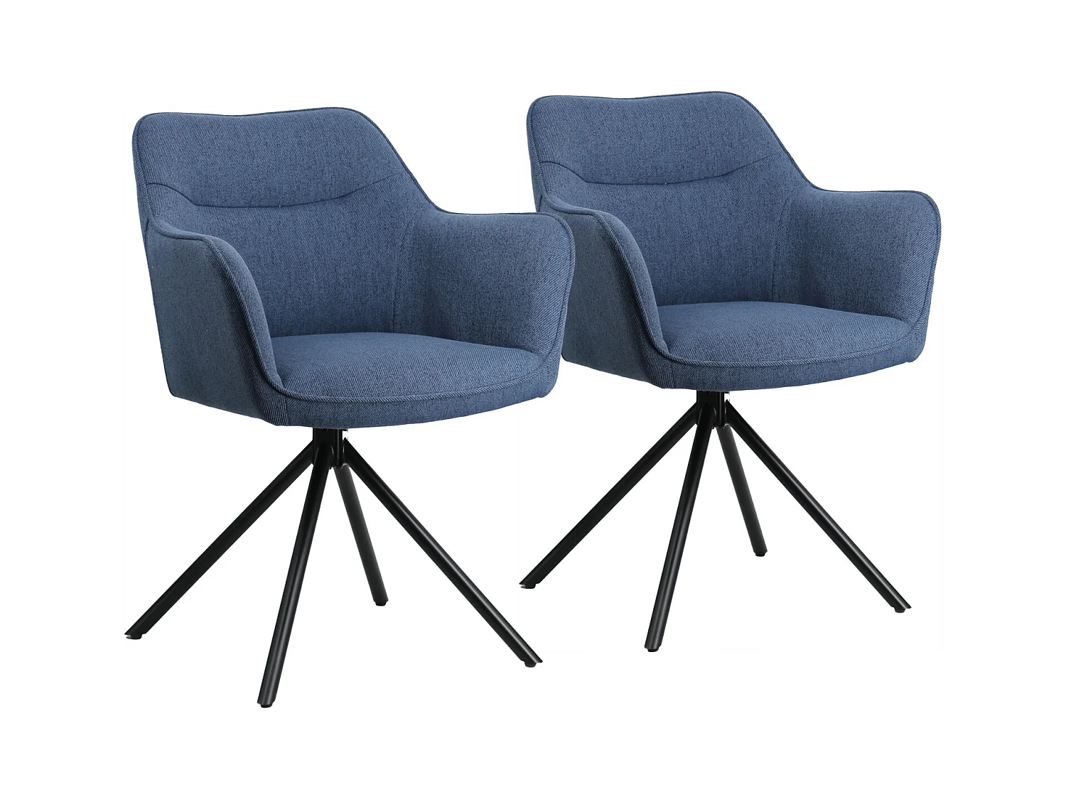 Lot de 2 chaises en tissu bleu DANNA - HAPPY GARDEN
