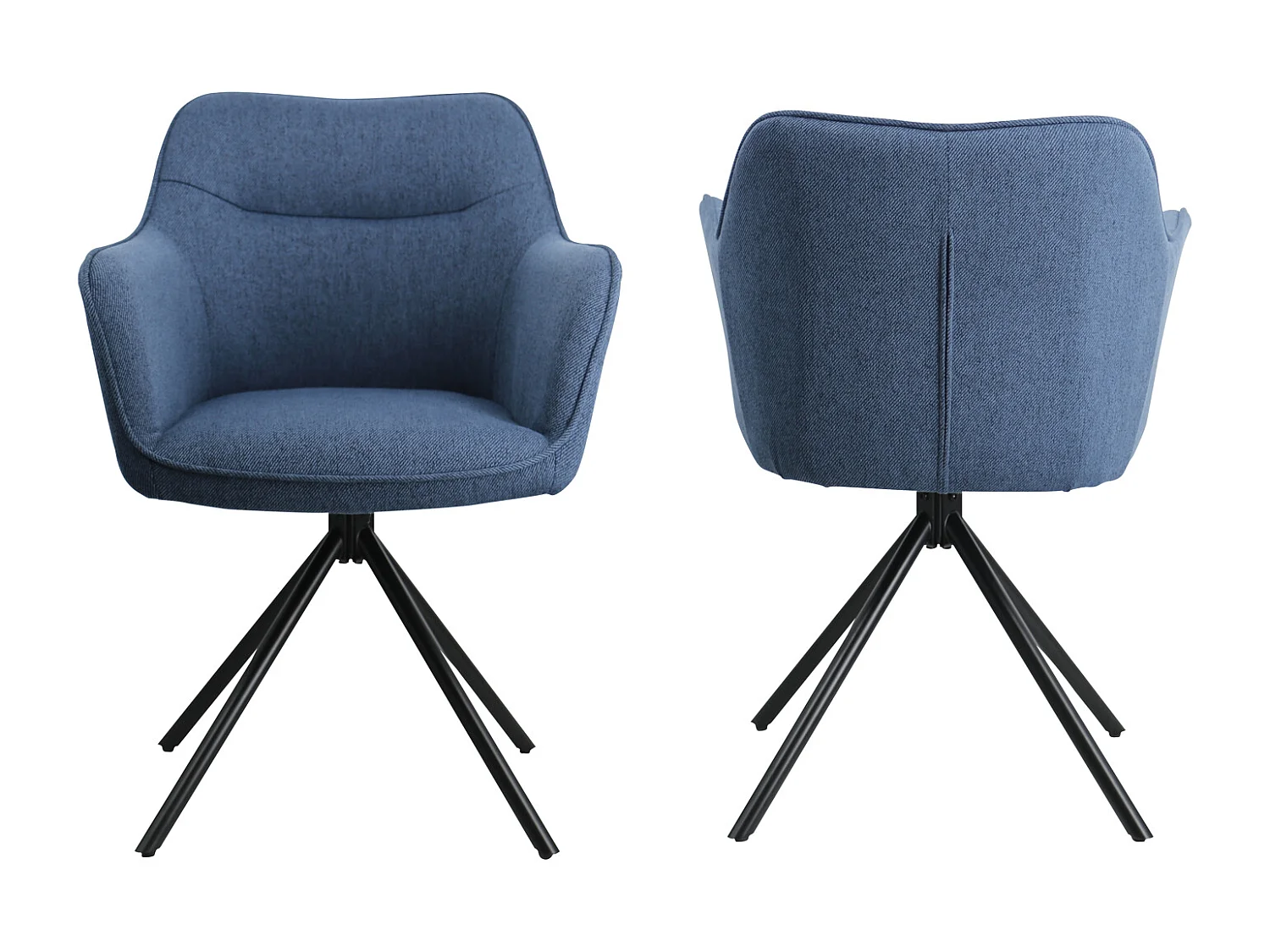 Lot de 2 chaises en tissu bleu DANNA - HAPPY GARDEN