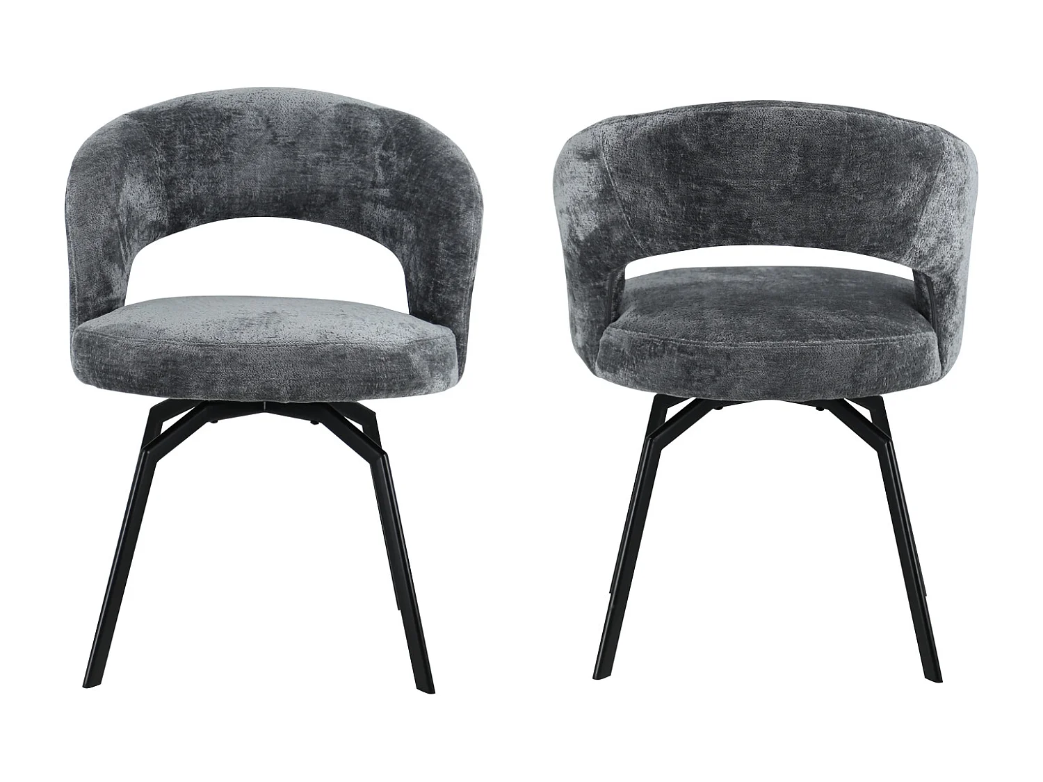 Cadeira EHBA em chenille cinzento