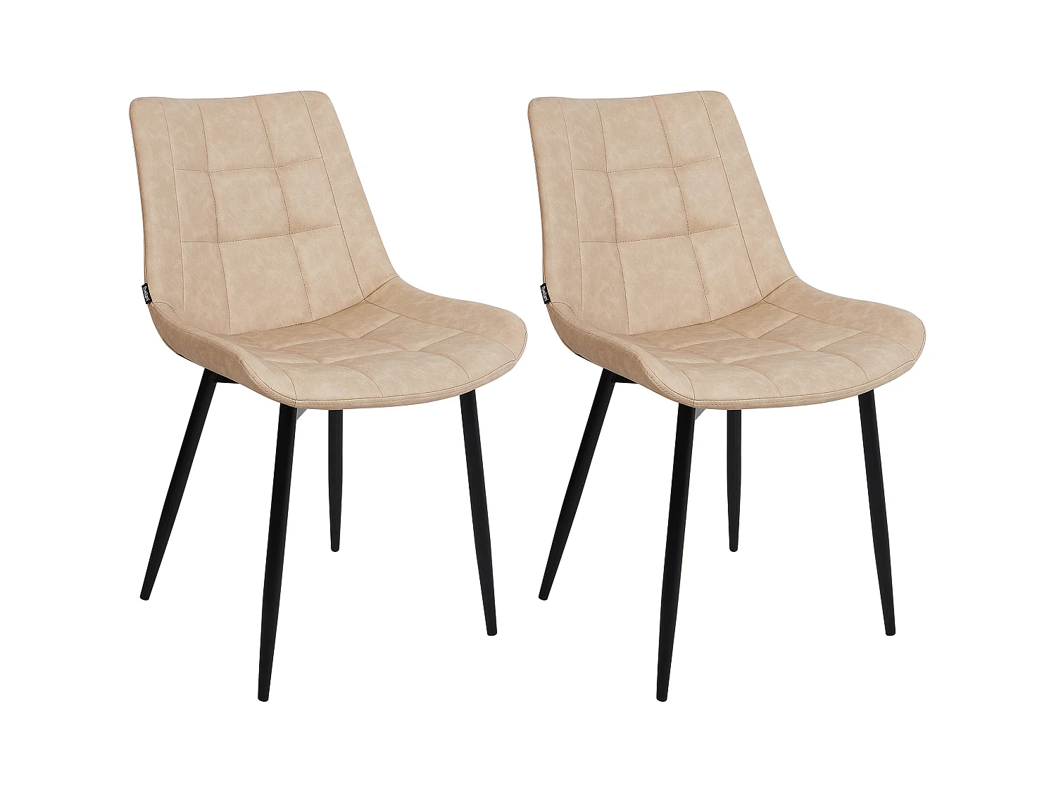 Lot de 2 chaises de salle à manger MELROSE II Cuir PU Beige