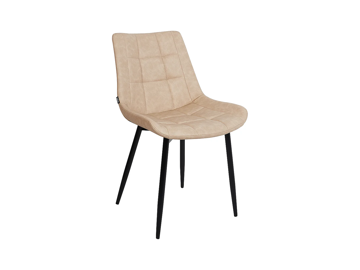 Esszimmerstuhl 2er Set Kunstleder beige mit Metallgestell schwarz Retro Melrose II