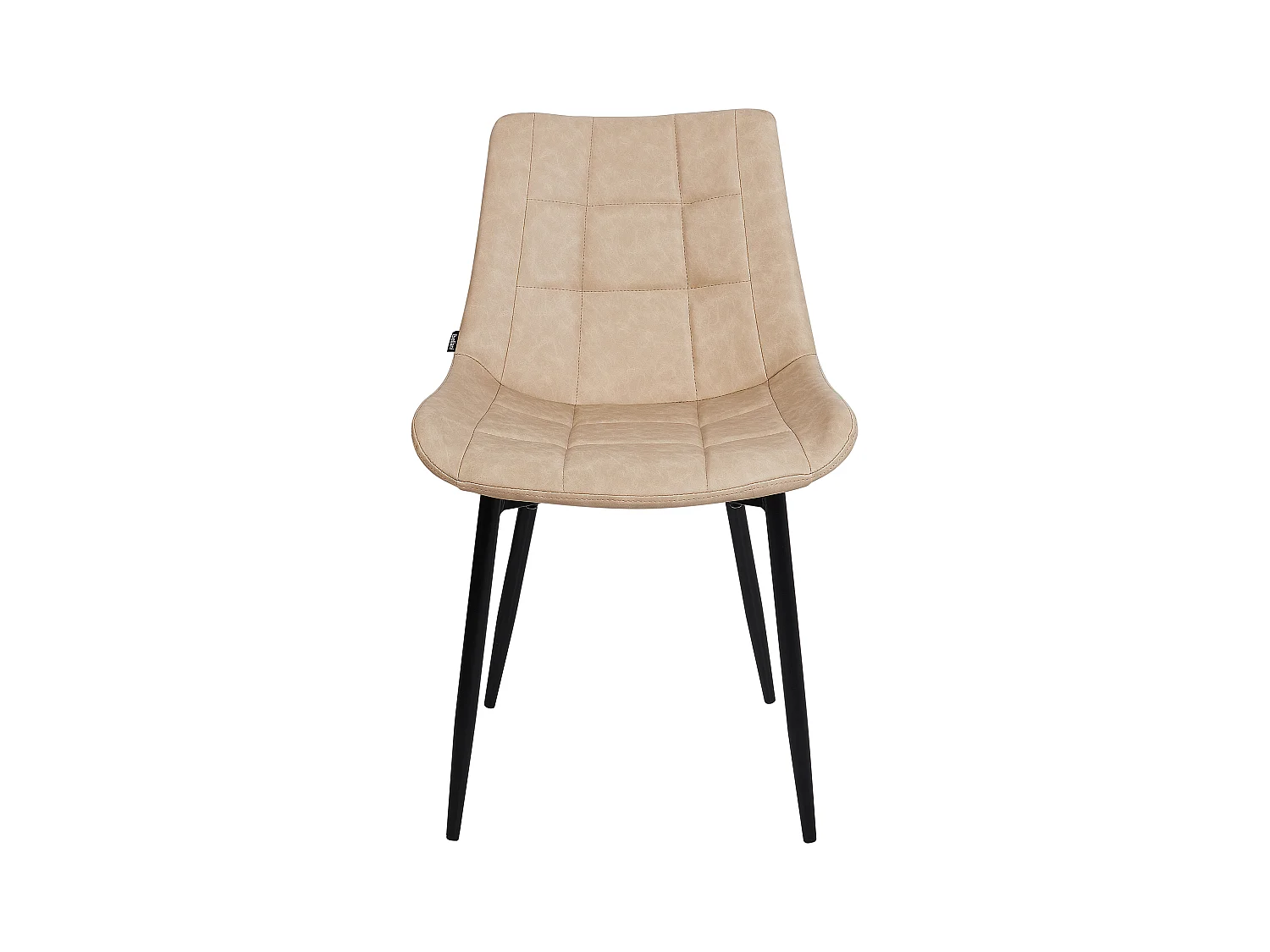 Esszimmerstuhl 2er Set Kunstleder beige mit Metallgestell schwarz Retro Melrose II