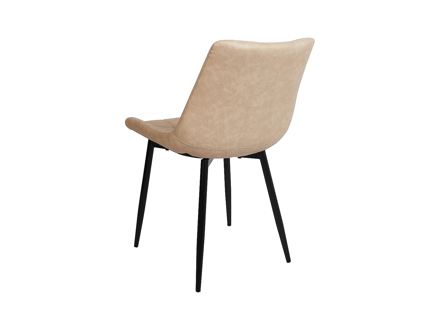 Esszimmerstuhl 2er Set Kunstleder beige mit Metallgestell schwarz Retro Melrose II