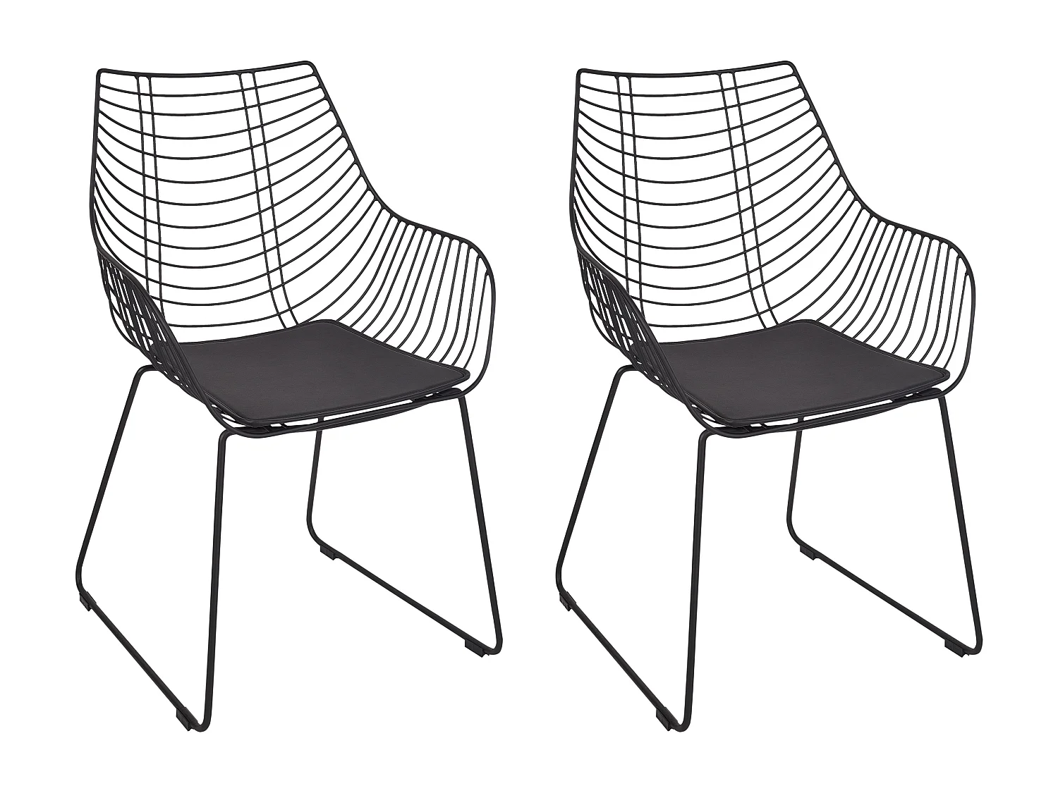Set van 2 eetkamerstoelen ANNAPOLIS Metaal Zwart
