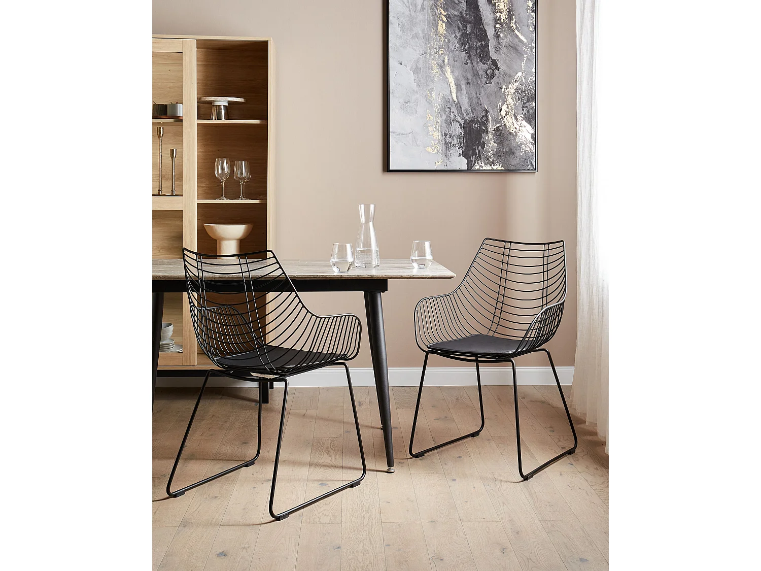 Set van 2 eetkamerstoelen ANNAPOLIS Metaal Zwart