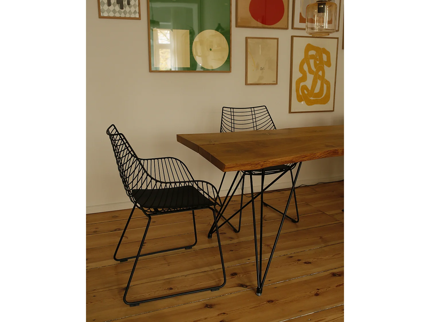 Lot de 2 chaises de salle à manger ANNAPOLIS Métal Noir