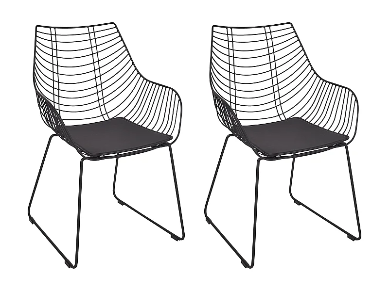 Zestaw 2 krzeseł do jadalni ANNAPOLIS Metal Czarny