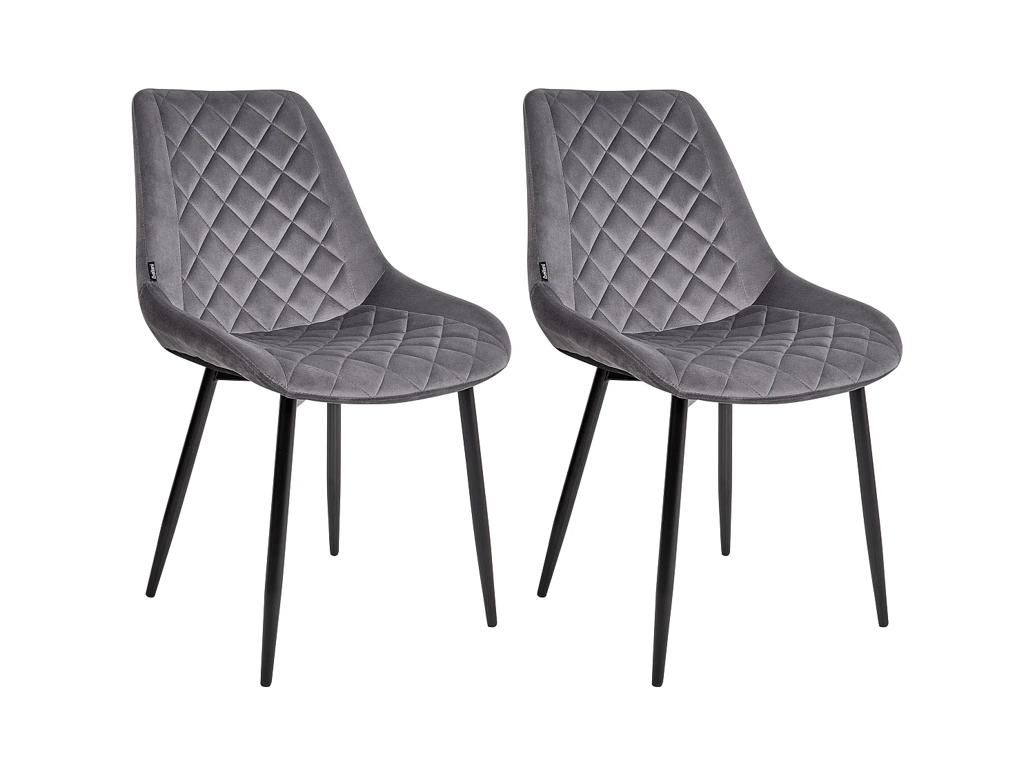 Lot de 2 chaises de salle à manger MARIBEL Velours Gris