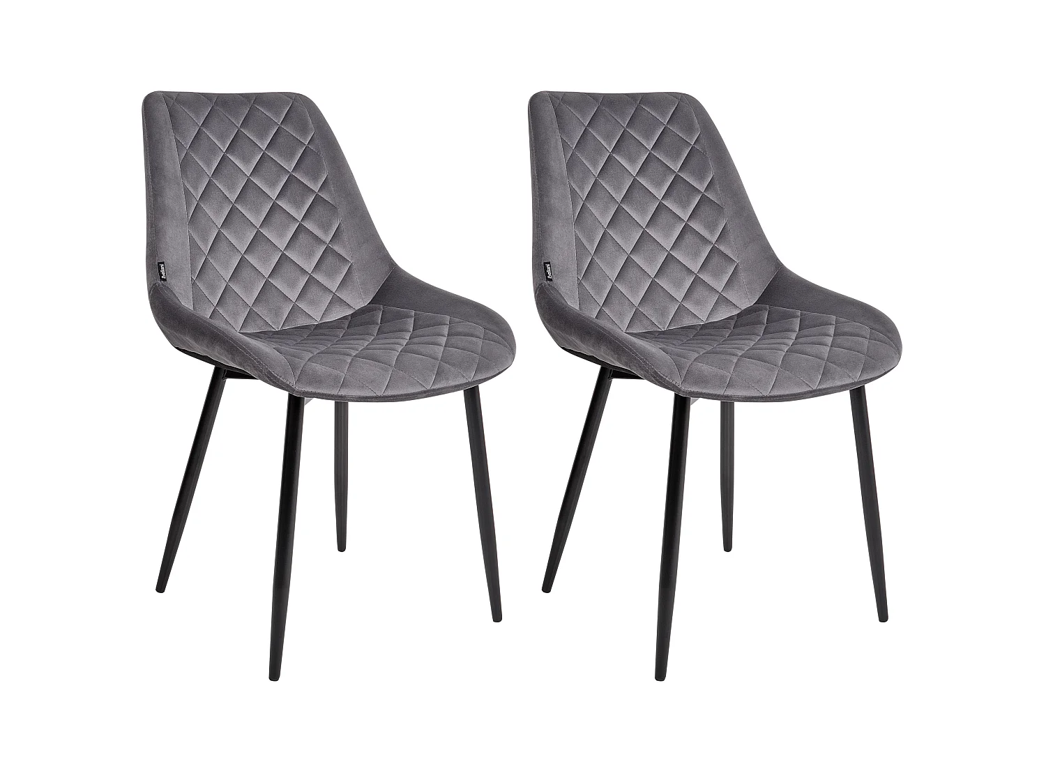 Set van 2 eetkamerstoelen MARIBEL Fluweel Grijs