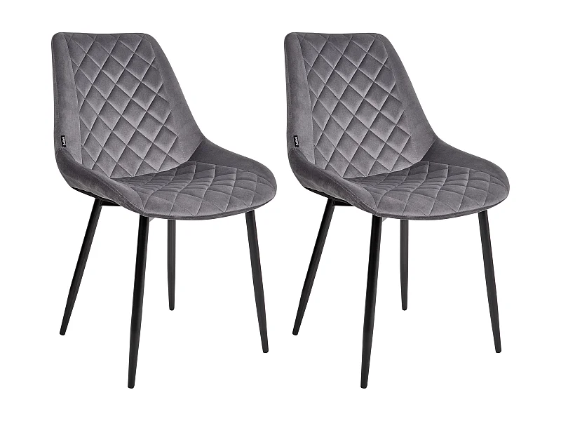 Set van 2 eetkamerstoelen MARIBEL Fluweel Grijs