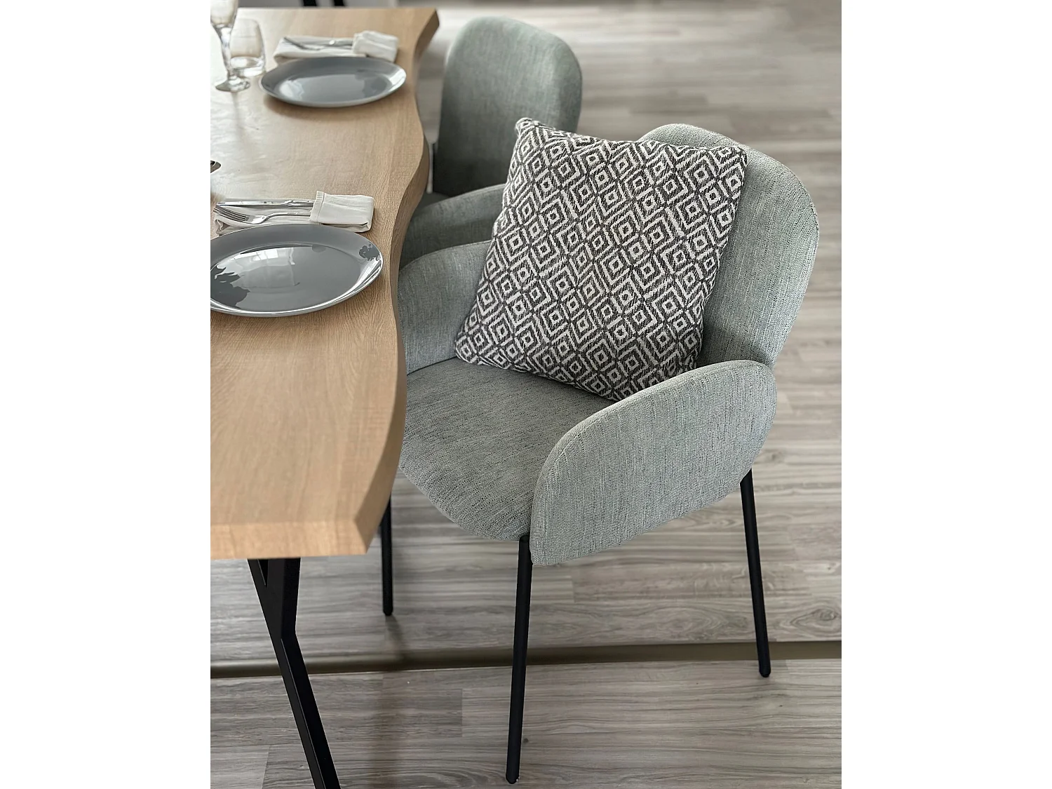 Set van 2 eetkamerstoelen ALBEE Mintgroen
