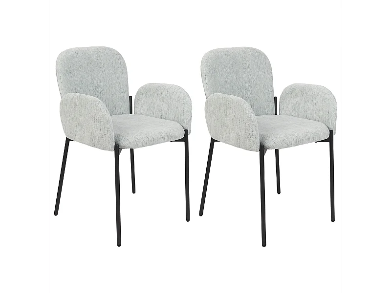 Lot de 2 chaises de salle à manger ALBEE Vert menthe