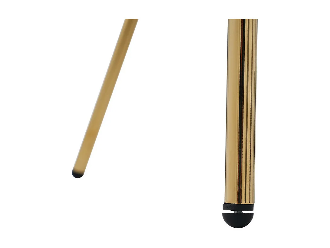 Set di 6 Poltrone lounge per sala da pranzo, soggiorno o camera da letto - in finta piuma di coniglio - con 4 gambe in metallo dorato - Beige