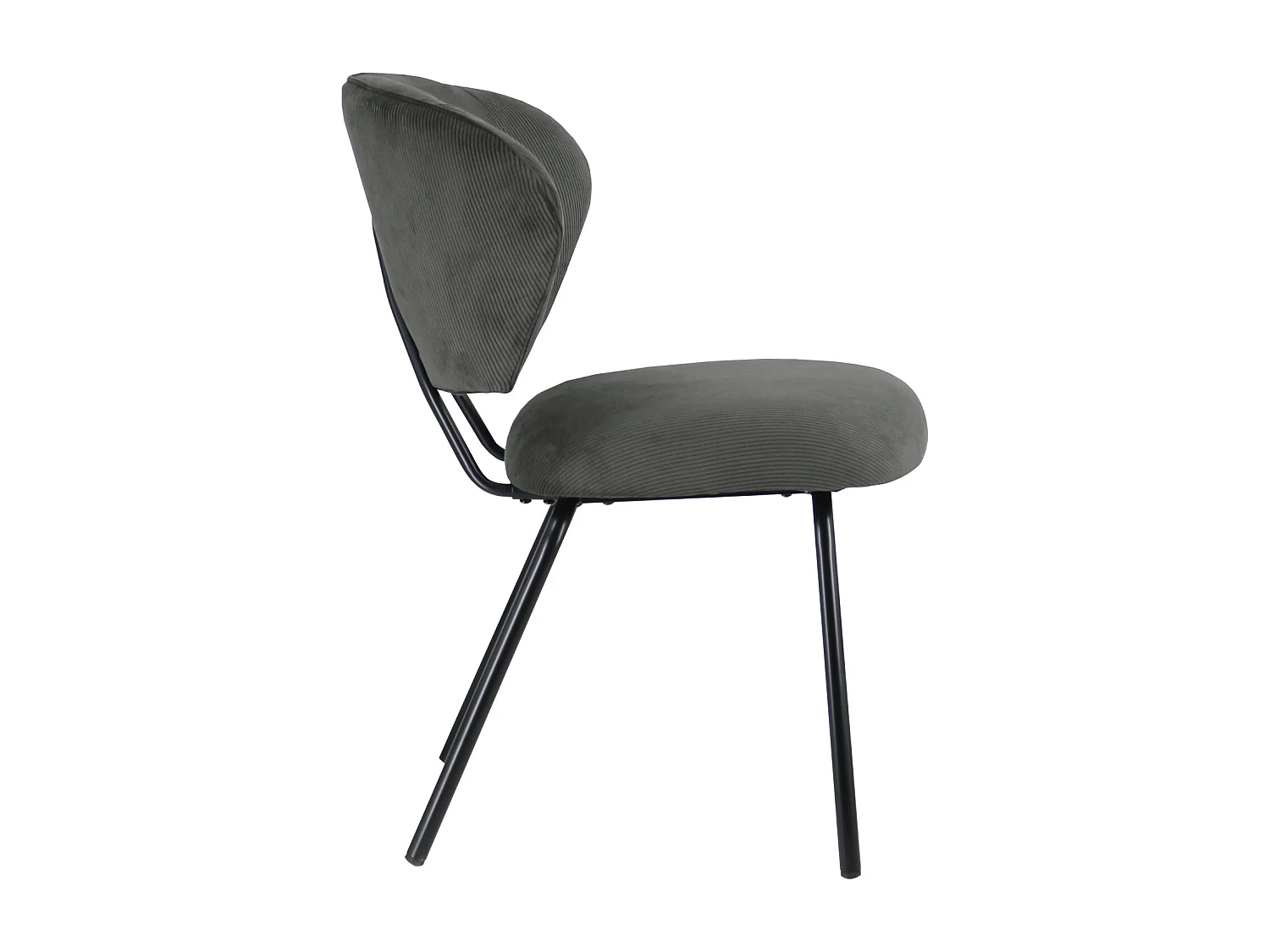 Set van 2 NILSA donkergrijze corduroy stoelen