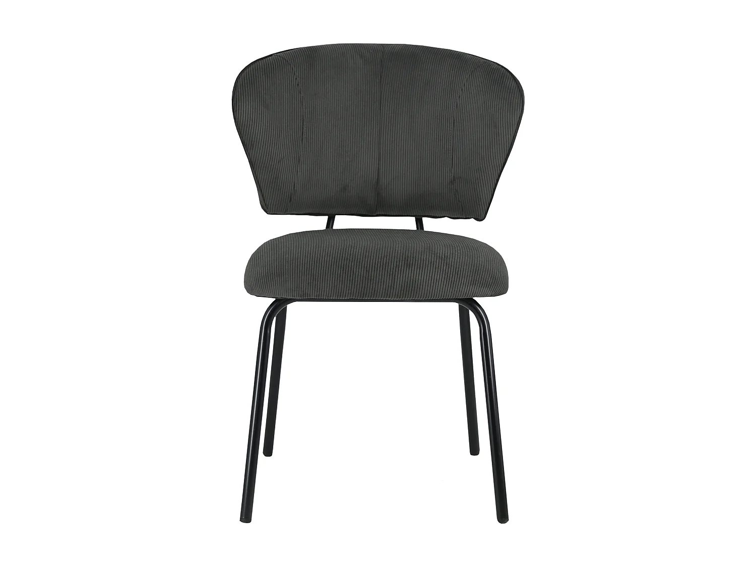 Set van 2 NILSA donkergrijze corduroy stoelen