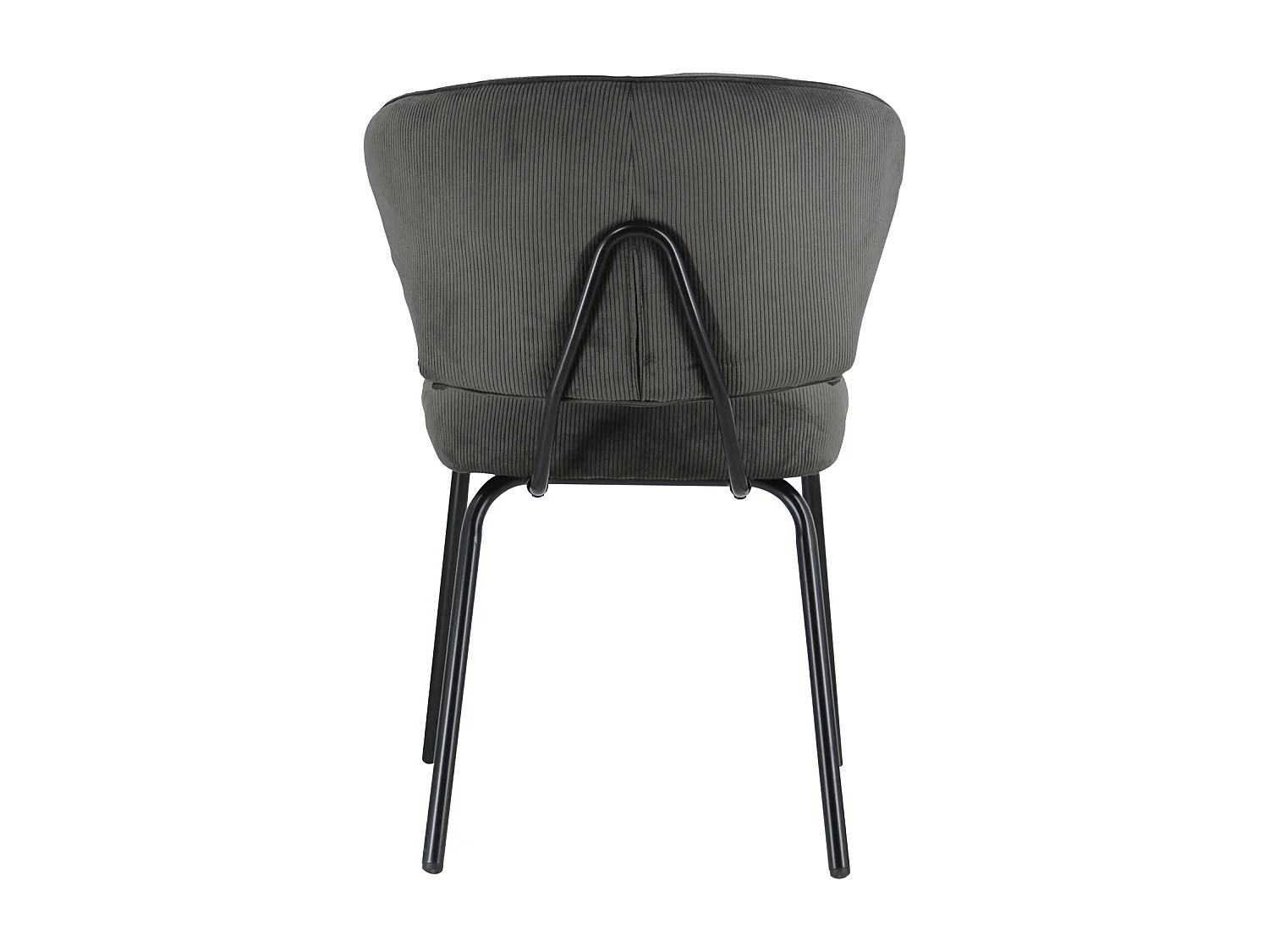 Lot de 2 chaises en velours côtelé gris foncé NILSA - HAPPY GARDEN