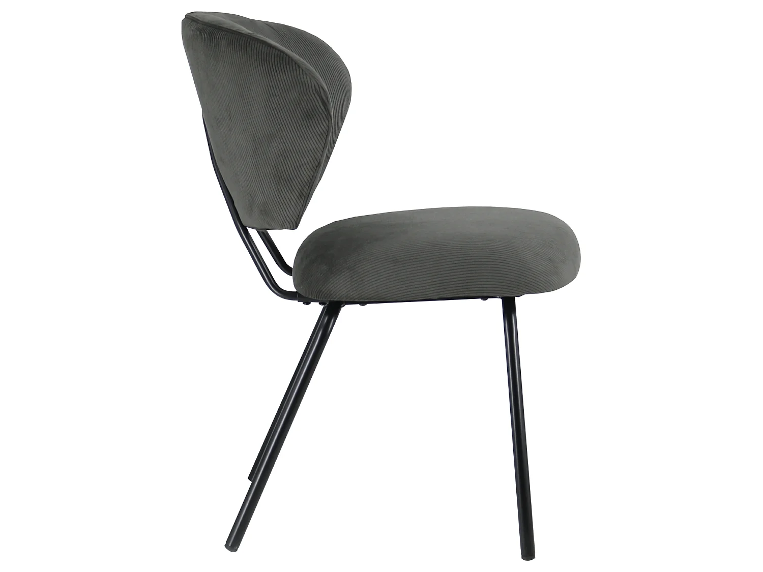 Lot de 2 chaises en velours côtelé gris foncé NILSA - HAPPY GARDEN