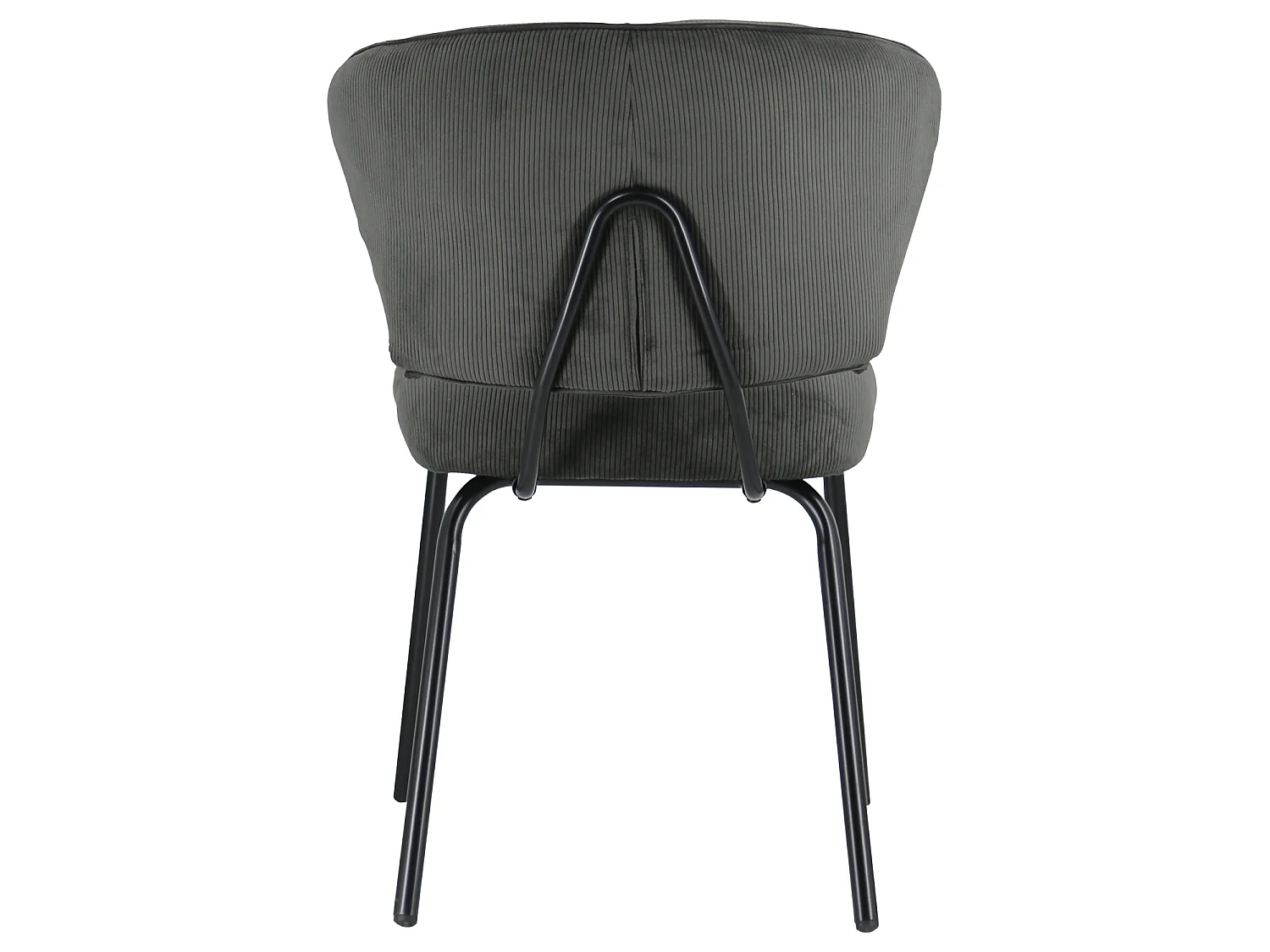 Lot de 2 chaises en velours côtelé gris foncé NILSA - HAPPY GARDEN