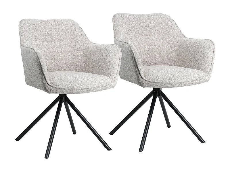 Lot de 2 chaises en tissu gris DANNA - HAPPY GARDEN