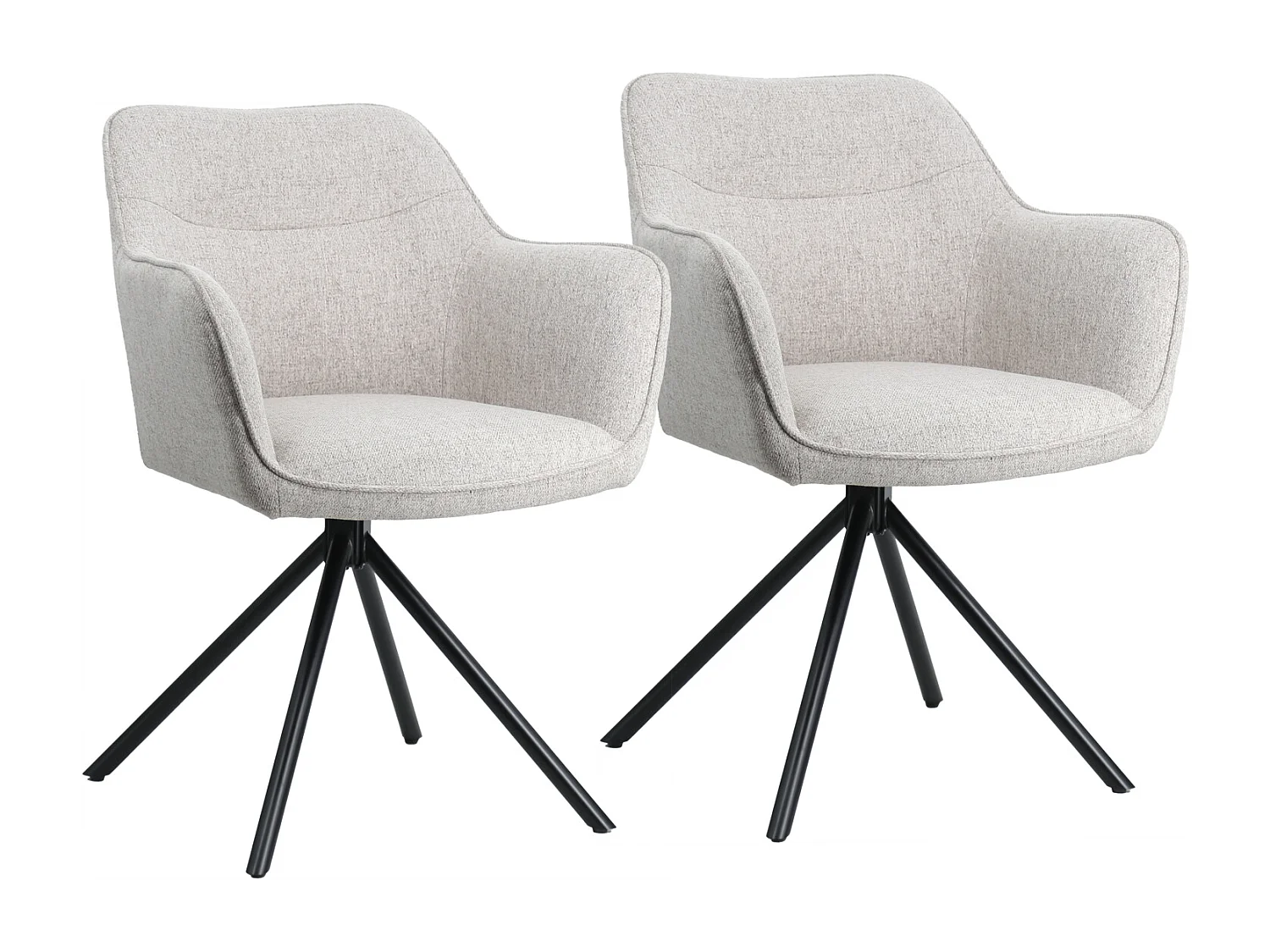 Set van 2 grijze stoffen stoelen DANNA