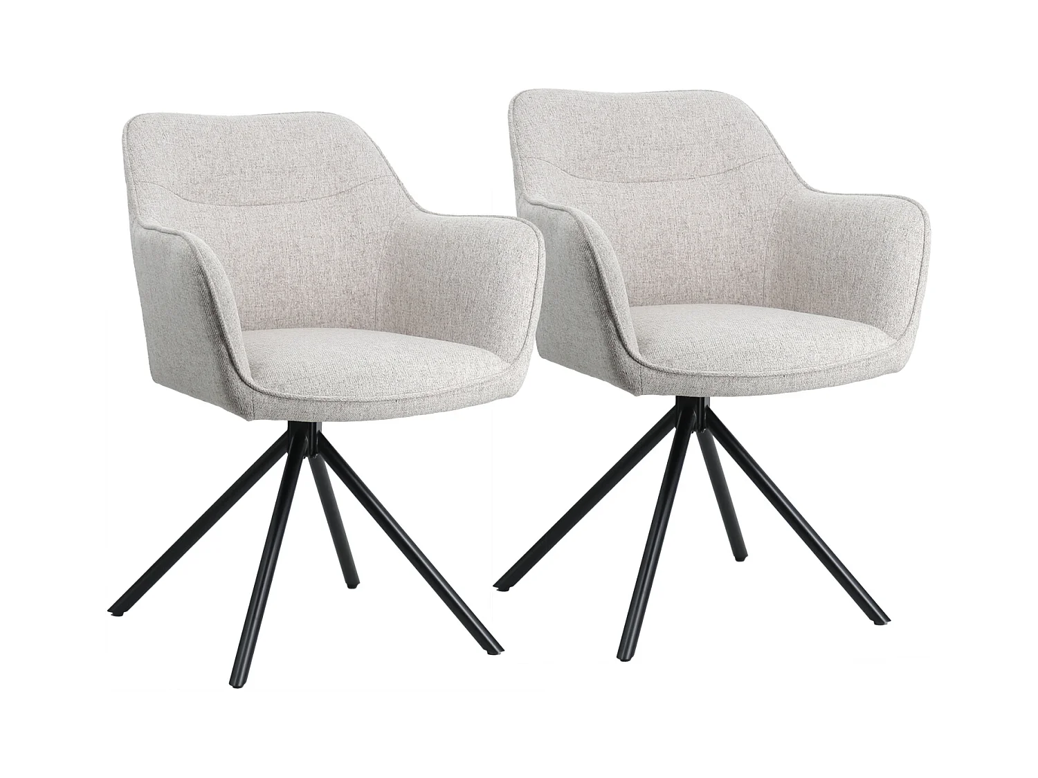 Lot de 2 chaises en tissu gris DANNA - HAPPY GARDEN