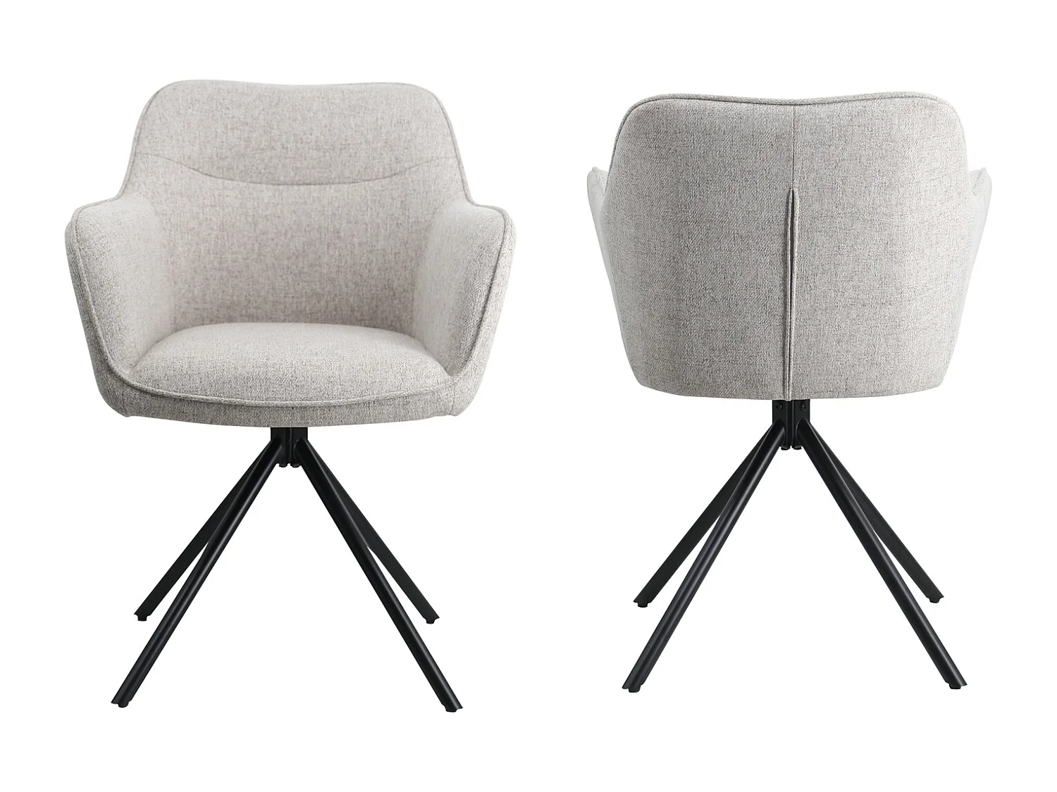 Lot de 2 chaises en tissu gris DANNA - HAPPY GARDEN