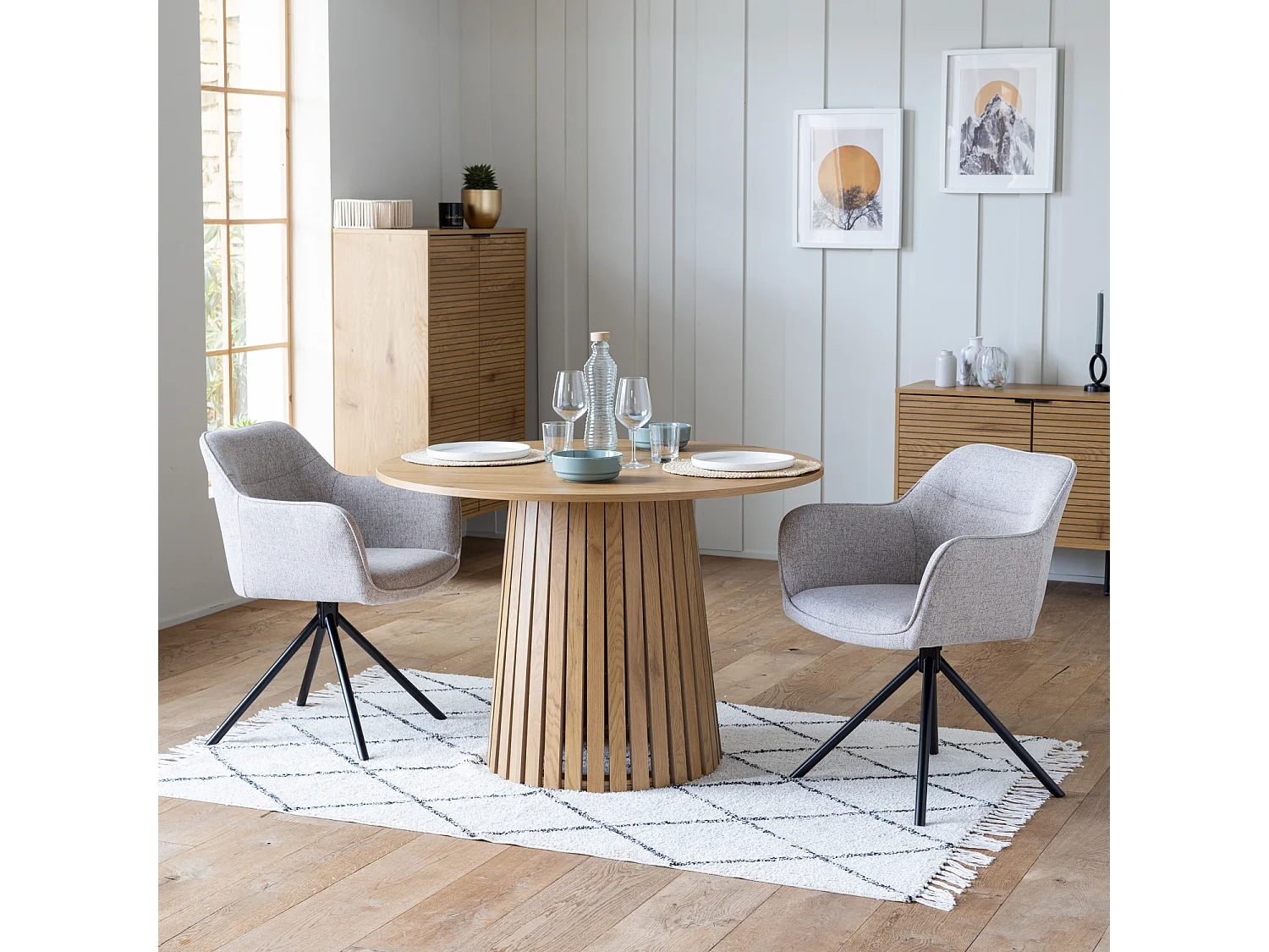 Lot de 2 chaises en tissu gris DANNA - HAPPY GARDEN