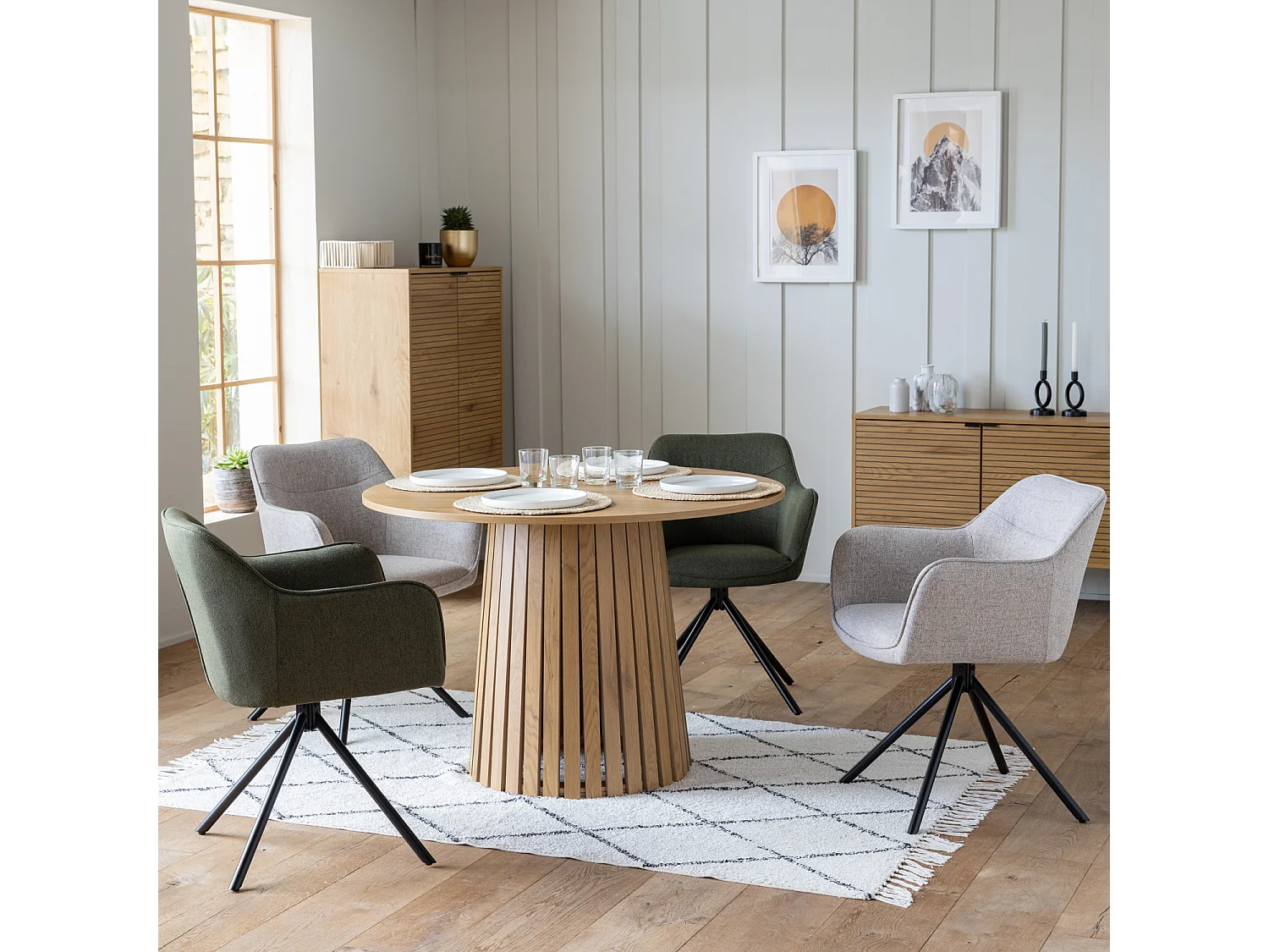 Lot de 2 chaises en tissu gris DANNA - HAPPY GARDEN