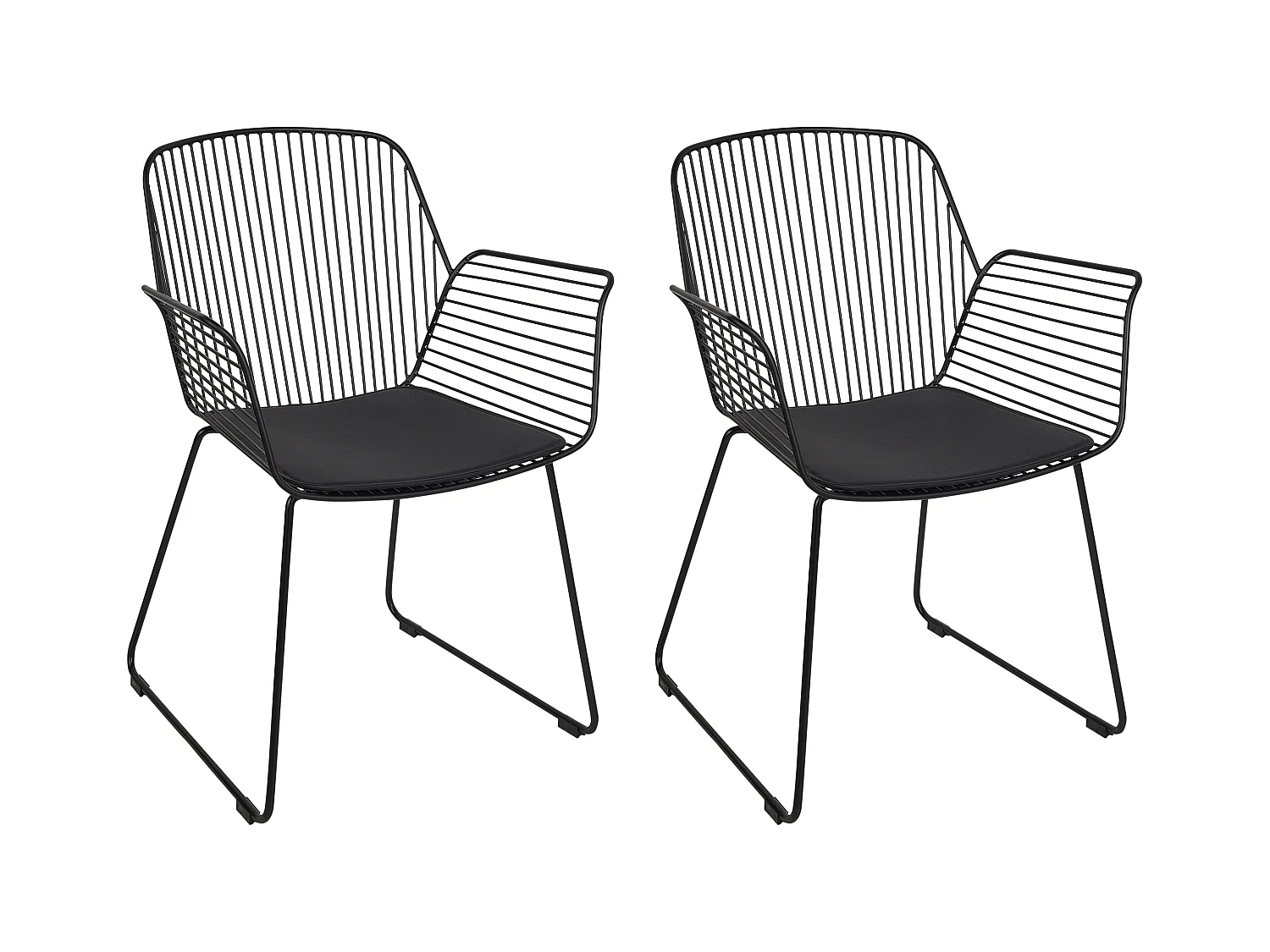 Lot de 2 chaises de salle à manger APPLETON Métal Noir