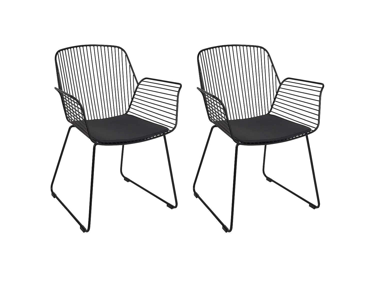 Set van 2 eetkamerstoelen APPLETON Metaal Zwart
